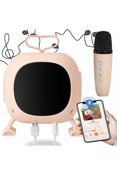 verk group Boxă Bluetooth Karaoke cu microfon, LED-uri colorate, muzică RGB