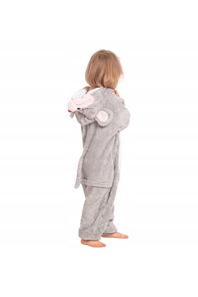 NO BRAND Pijamale pentru copii Costum Kigurumi salopetă șoricel gri 105-115 cm