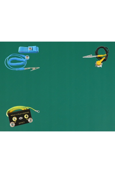 NO BRAND Covoraș de protecție antistatic ESD verde 600x400 cu clemă pentru cablu