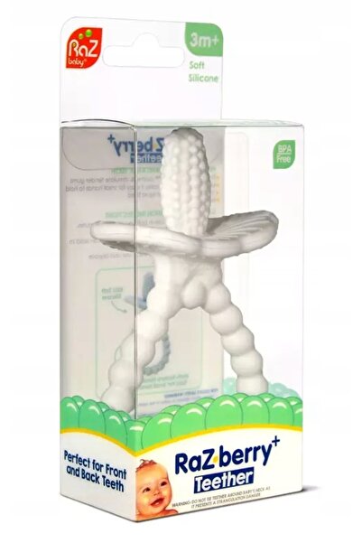 NO BRAND RazBaby Jucărie de dentiție din silicon Juicy Raspberry Plus cream, ...