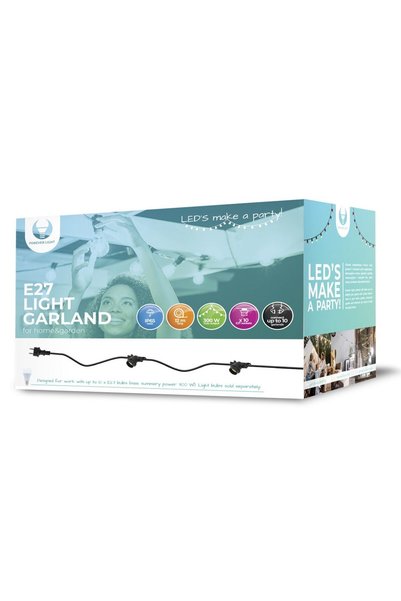 NO BRAND Ghirlandă luminoasă de exterior de 12m cu socluri E27 IP65