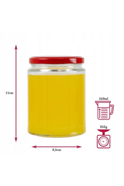 NO BRAND 48x Borcane de sticlă SIMPLE de 500 ml pentru gem, miere, conserve, ...