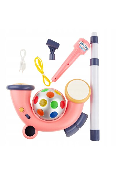NO BRAND Microfon karaoke pe suport, glob disco, MP3 pentru copii, set Little...