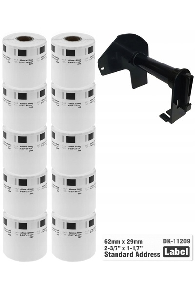 NO BRAND 10x Etichete pentru Brother DK-11209 29mm x 62mm 800 bucăți DOZATOR ...