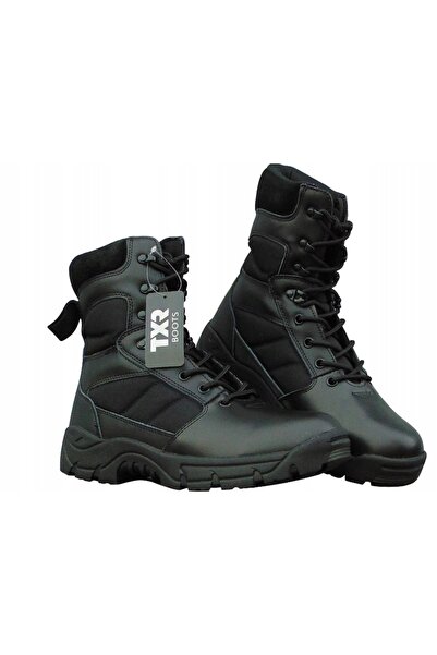 NO BRAND (Texar) TXR III Ghete tactice de trekking din piele, negre, pentru b...