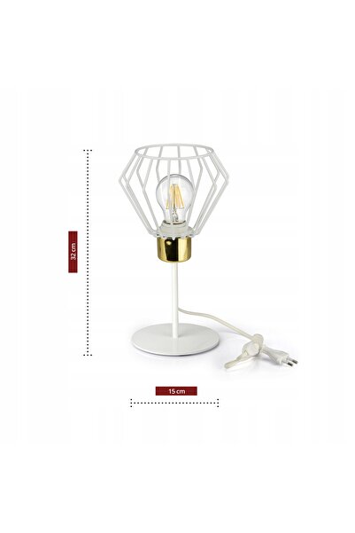 NO BRAND Lampă de noapte decorativă de masă GLAMOUR Alb Auriu