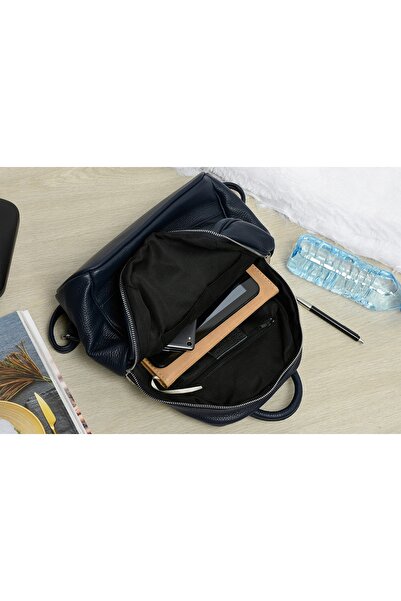 Beltimore Rucsac de damă din piele, A4, mare, urban, italian, cu capacitate m...