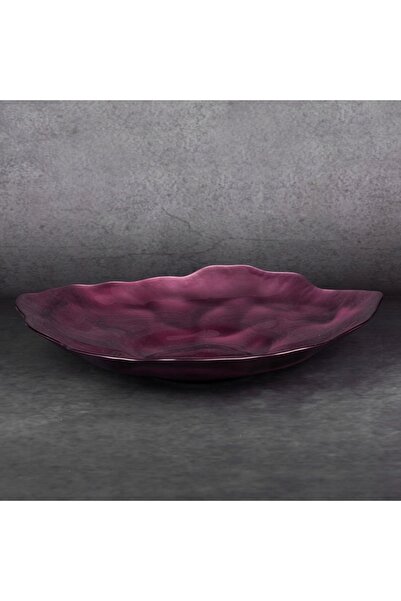 NO BRAND BOL DECORATIV DIN STICLĂ NIKOL (FI) 40X5 CM, BORDO