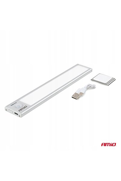AMIO LAMPA LED FĂRĂPRIZĂ RĂSPOVINDĂTOR MIȘCARE PIR USB-C 23CM 1000MAH 04893