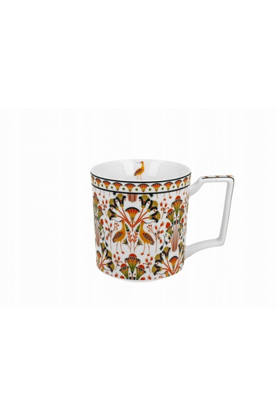 NO BRAND Cana pentru cafea si ceai din portelan mare DUO GEOMETRIC HERON 650 ...