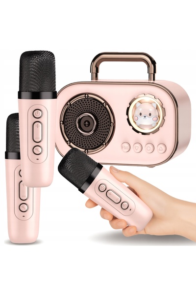 NO BRAND SET DE KARAOKE CU 2 MICROFOANE FĂRĂ FIR 2 + DIFUZOR BLUETOOTH PENTRU...