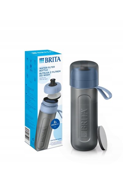BRITA Sticlă de apă cu filtru activ de 0.6l - Albastru pastel