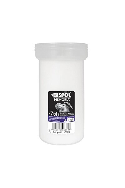 BISPOL Set 2 x Candela Alba Tip Rezerva Bispol, 75 Ore, Inaltime 15.5 cm