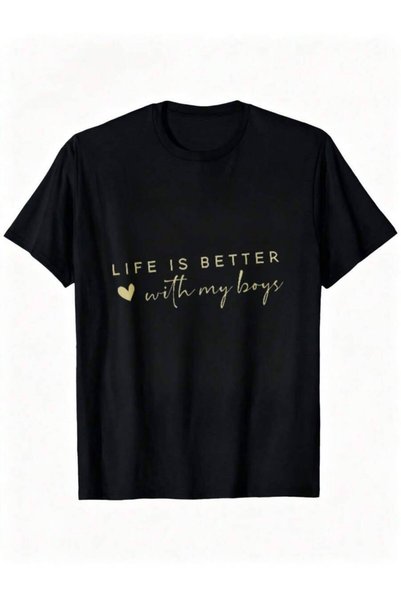 29CUN تي شيرت Mom Life، تي شيرت مطبوع عليه "Life Better With Mom"، هدية للسيد...