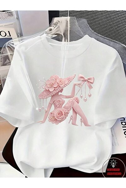 k222 Elegant High-End Temperament Style Wear! Printed T-Shirt-Pearl Diamond J...