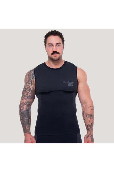 GymBeam OG1 Maiou fără cusături Negru/Gri XL