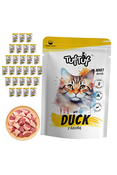 Tuf Tuf TufTuf hrană umedă completă pentru pisici cu rață, pate, plicuri 30x100g