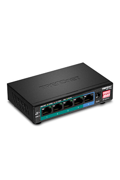 TRENDnet Switch 4 porturi Gigabit Long Range 200m PoE+, 1 port Gigabit - TPE-...