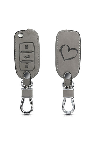 KWmobile KW Θήκη Κλειδιού VW / Skoda / Seat - Συνθετικό Δέρμα - 3 Κουμπιά - Grey