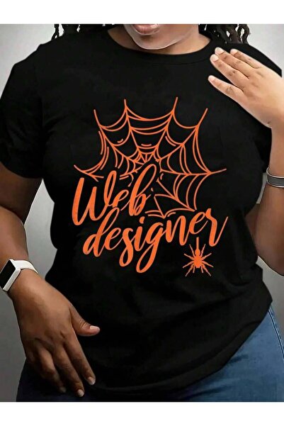 kai22 تي شيرت بتصميم جرافيكي أسود لعيد الهالوين من Web Designer، سبايدر هالوين