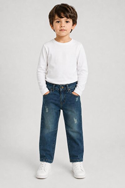 Mutlu Kids Boy's Jean Pants with Pencil Detail, Distressed Look, Relaxed Fit