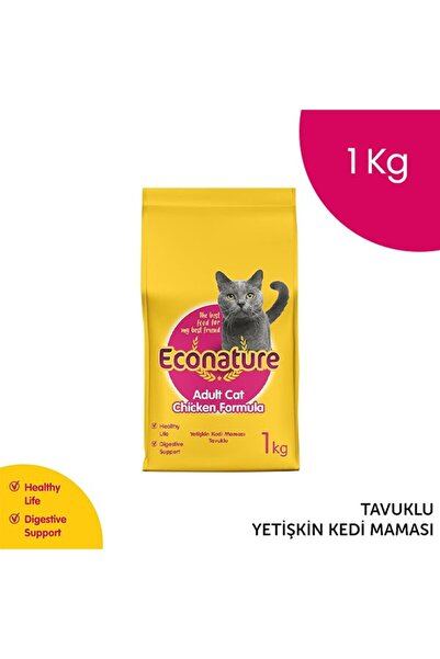 Econature Yetişkin Kedi Tavuklu 1 KG Sarı Ambalaj (En Az 3 Adet)