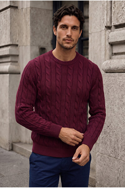 Valiberta Leone Anti-Peeling Anti-Pilling Hairless Knitted Crew Neck Men's Sw...
