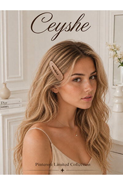 CeyShe Pinterest Silvery Light Brown Color Shiny Design Hair Clip with Snap F...