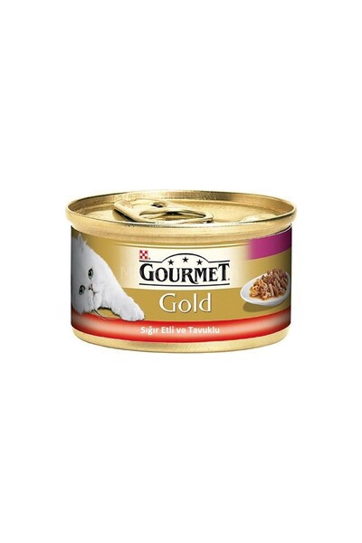 Purina Gourmet Gold Sığır Etli,Tavuklu Konserve Mama 85 gr