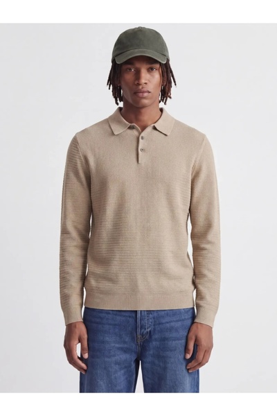 Jack & Jones Men's Knitted Pullover, Made from Organic Cotton, Polo Collar
