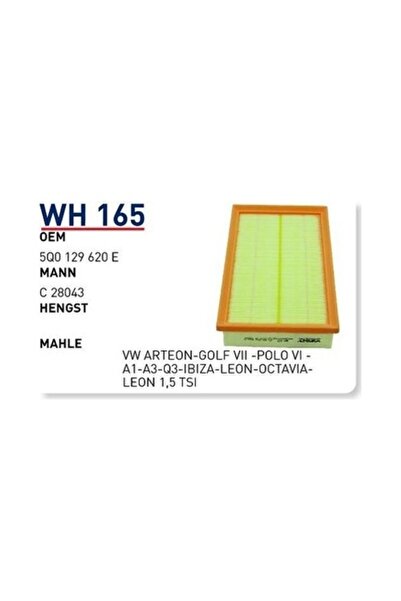 WUNDER 5Q0129620E Hava Filtresi Volkswagen Golf 7 / Passat B8 / Tiguan / Audi...