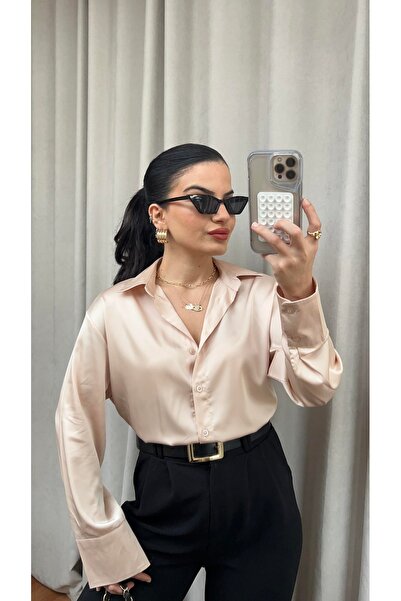 solena sln Women's Satin Fabric Stylish Basic Shirt