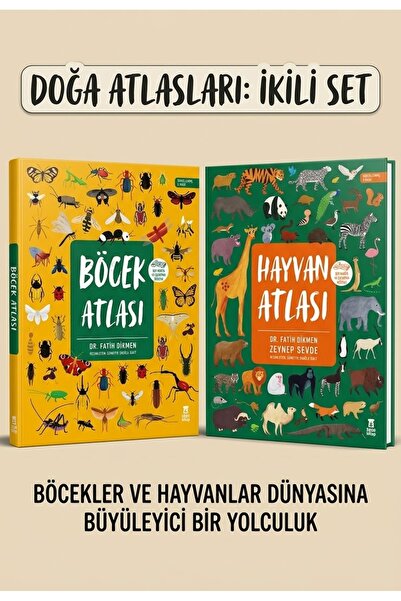 KİTAPİSEM Doğa Atlasları İkili Set - Böcek Atlası & Hayvan Atlası (Ciltli - 1...