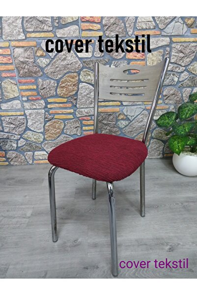 COVER TEKSTİL Demir Sandalye Kılıfı Örtüsü Oturma Yeri Jakar Kumaş