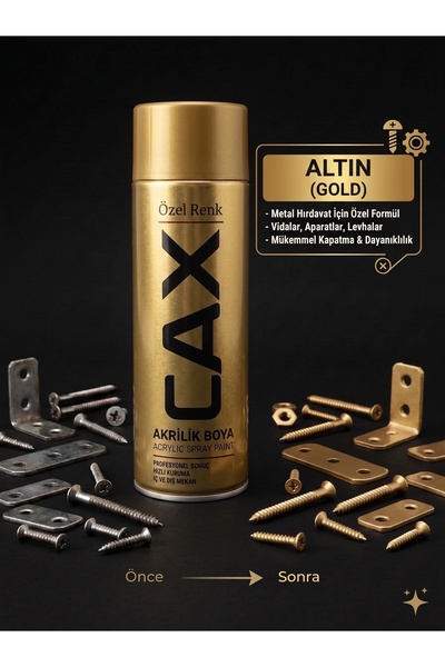 caxcolors CAX Akrilik Sprey Boya 400ml - Metal Hırdavat Vida Bağlantı Aparatı...