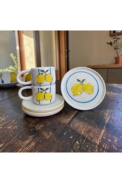 Xhoie Ceramics Lemon Garden Coffee Cup Set