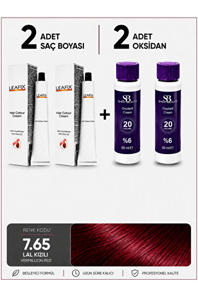 7/65 Lal Kızılı Saç Boyası 60 Ml. ( 2 Adet ) 20 Volüm Oksidan 60 Ml. ( 2 Adet )