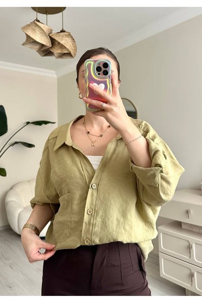 ALICESTORE Soft Touch Oversize Tensel Gömlek