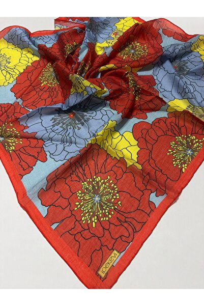 ipekevi Summer Season Tensoft Scarf Hydrangea Basket