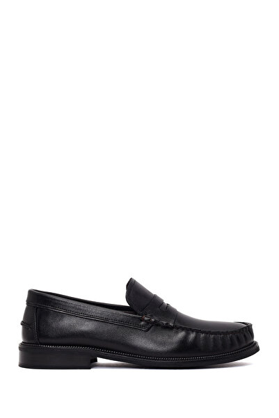 Derimod Men's Black Leather Casual Loafer Wm750038Dv