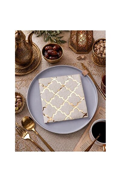 Generic Brand Premium Paper Napkins with Gold Geometric Pattern – Elegant Dis...