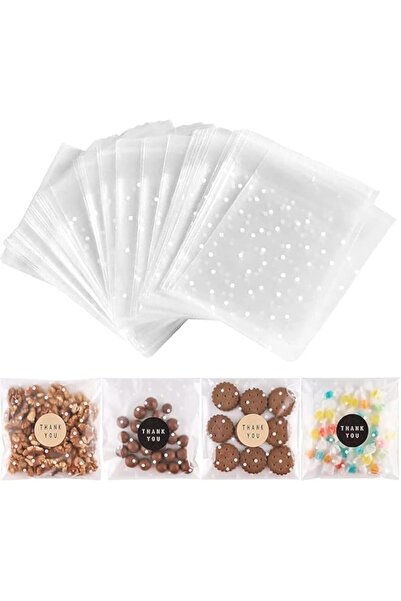 Generic Brand 100 Pieces Self-Adhesive Translucent Dot Pattern Resealable Cel...