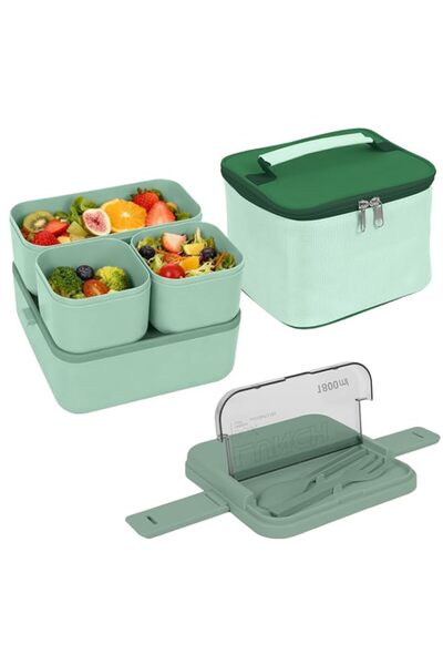 Generic Bento Lunch Box 1800ML, Leak-Proof With 4 Compartments, Stackable Lun...