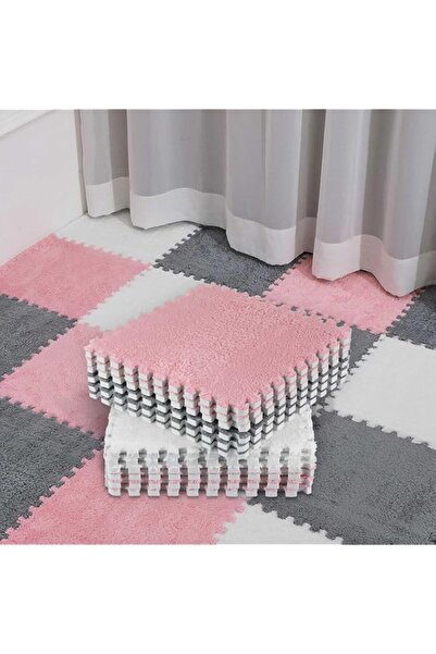 Generic Brand Amylove 18 Pcs Plush Foam Floor Mat Square Interlocking Carpet ...