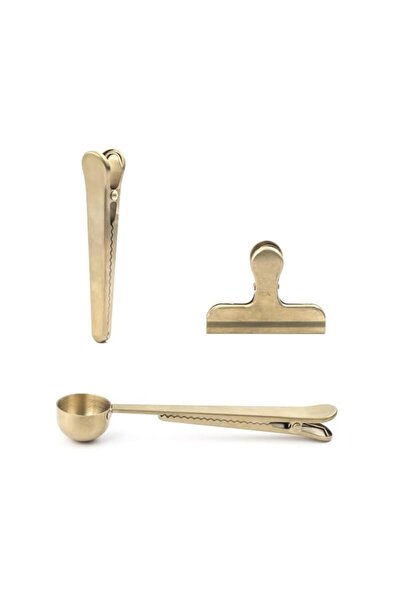 Generic Kikkerland BC34 Clip Set, Brass, Set of 3, Stainless Steel