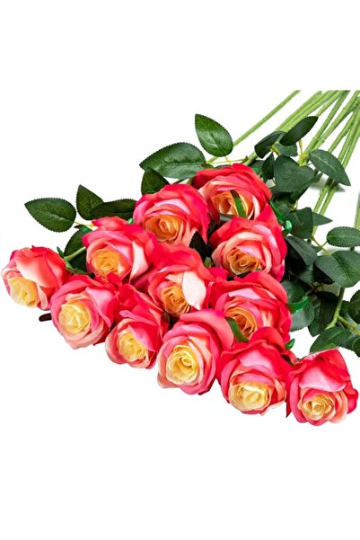 Generic Hawesome 12PCS Artificial Silk Flowers Realistic Roses Bouquet Long S...