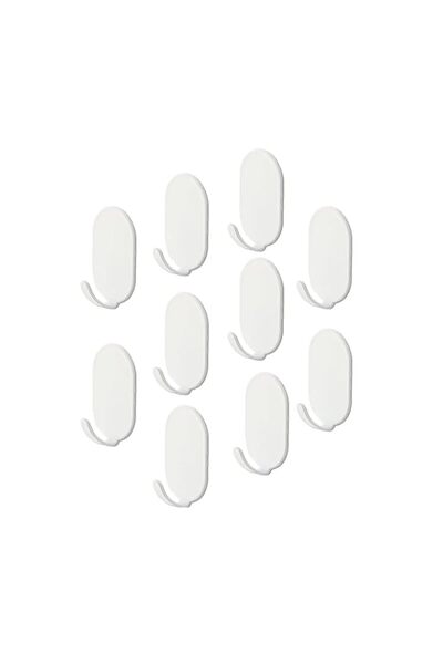 Generic Sulfar Self Adhesive Hooks White, 10 Pack Sticky Hooks Extra Strong f...