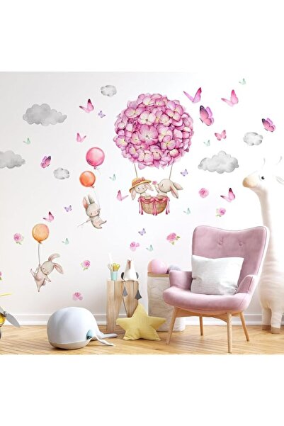 Generic Brand Animal Balloon Wall Decals Giraffe Elephant Monkey Safari Wall ...