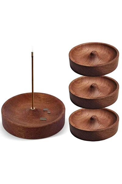 Generic Brand 4Pcs Natural Incense Burner Stick Holder, Round Wooden Incense ...