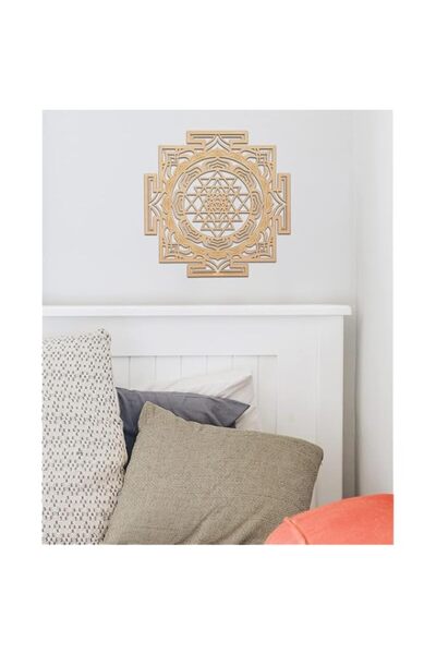 Generic Brand Wall Decor Mandala Sacred Geometry Wall Art, 11.5 Inch Wooden C...